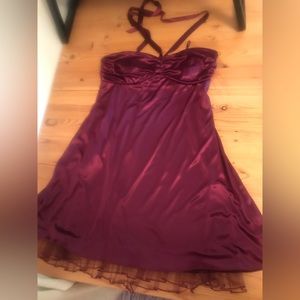 Burgundy halter dress sz 12, strechy